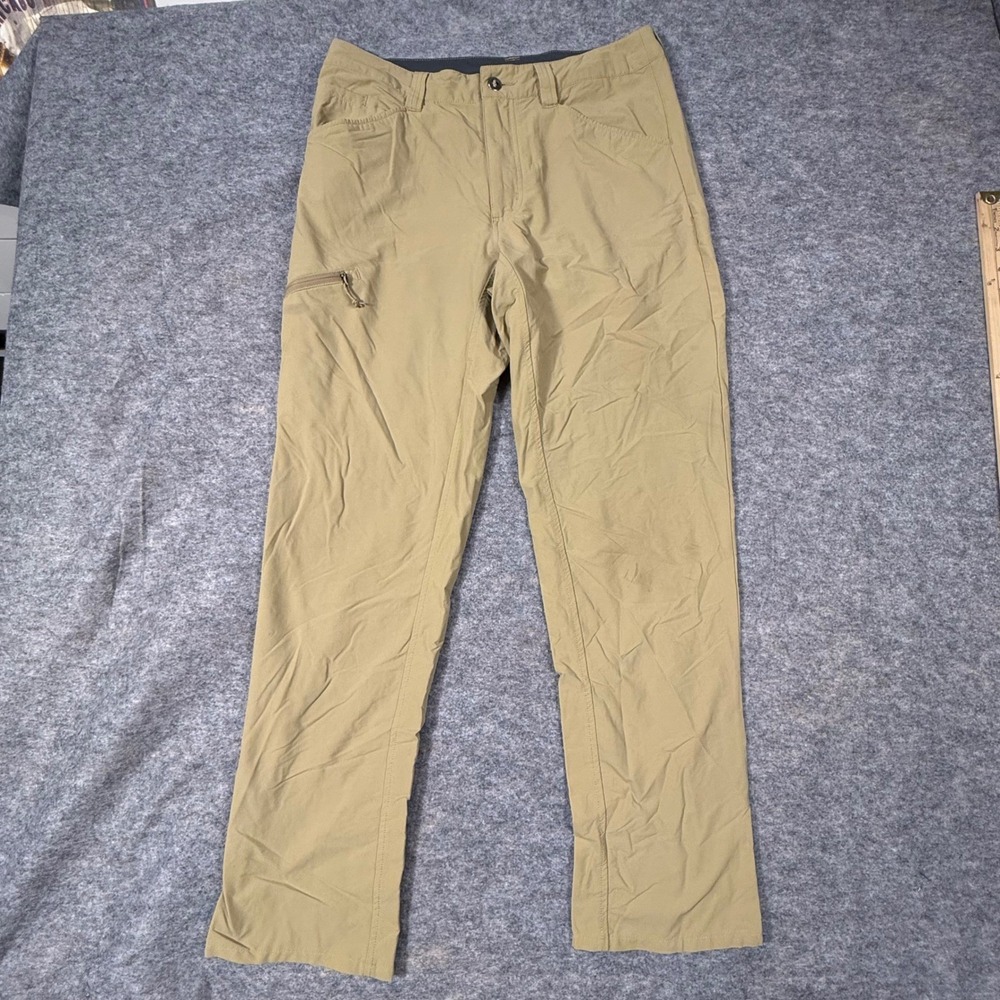Patagonia Quandary Mens Hiking Pants 32 Tan Nylon Stretch Straight Leg Outdoor